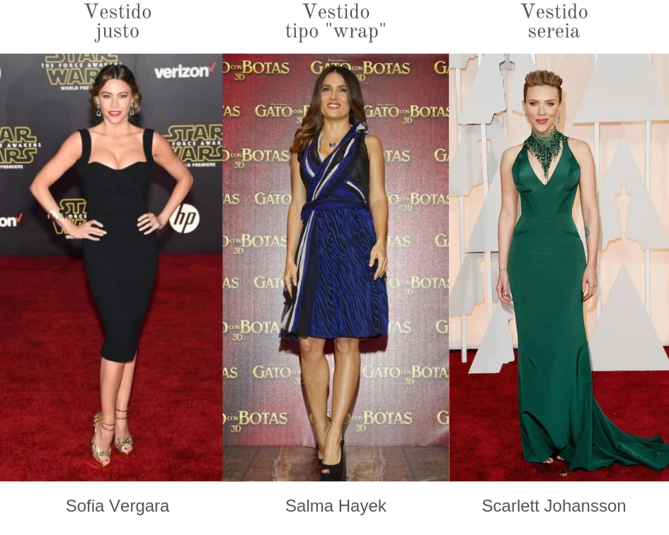 Big Closet - aluguer de vestidos e malas - corpo ampulheta - sofia vergara salma hayek Scarlett Johansson